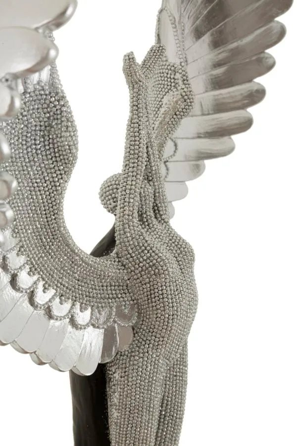Statuetta Sparky 26x9x48 cm in Resina Argento e Nero