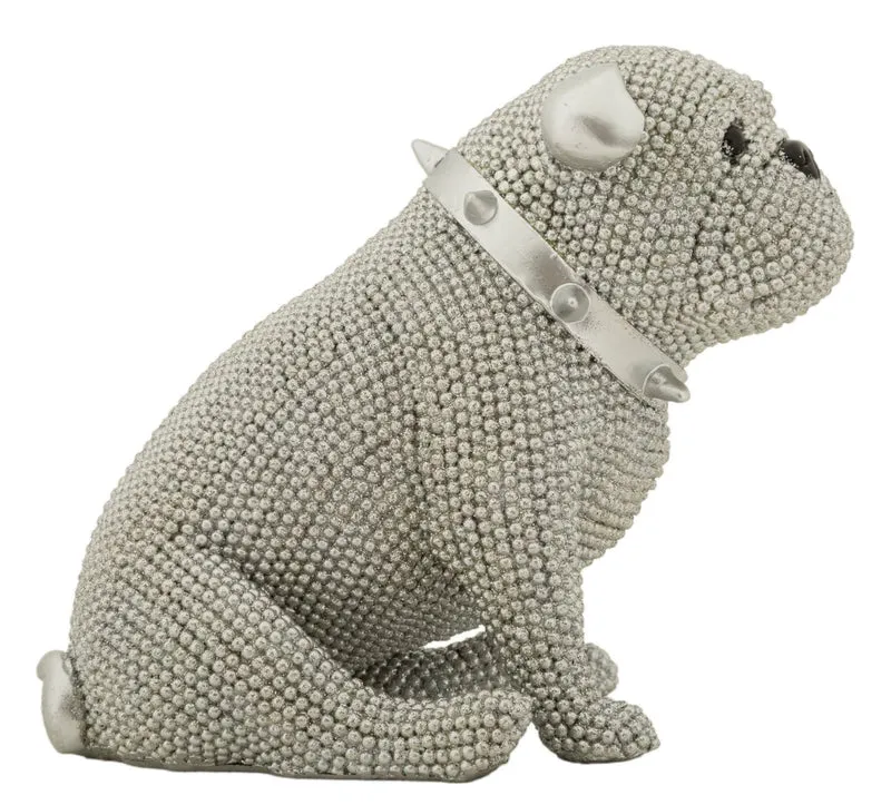 Decorazione Cane Sparky 17x11x14 cm in Resina Argento