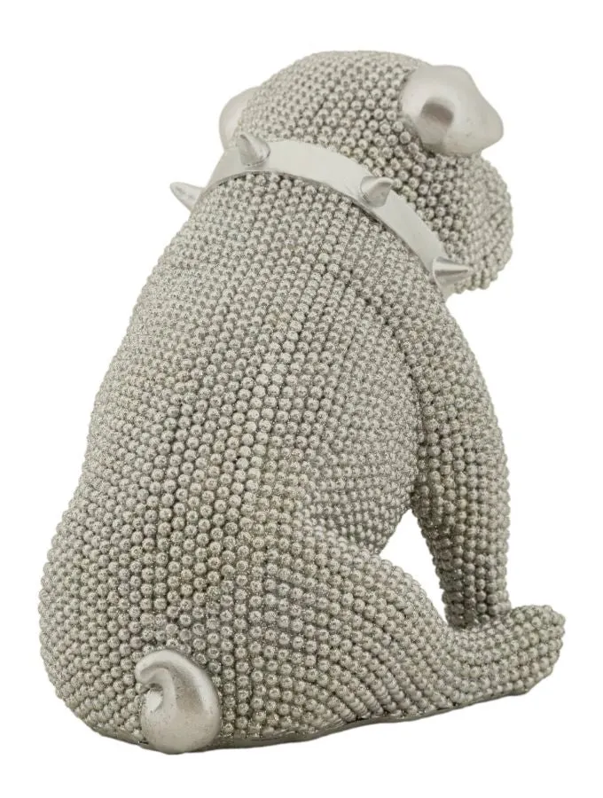 Decorazione Cane Sparky 17x11x14 cm in Resina Argento