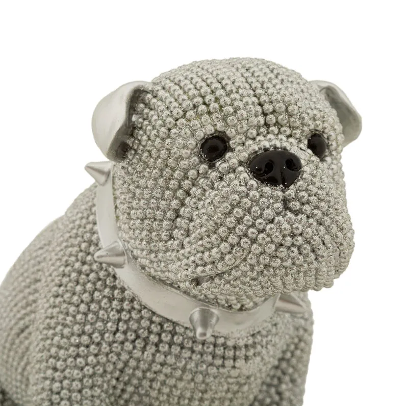 Decorazione Cane Sparky 17x11x14 cm in Resina Argento