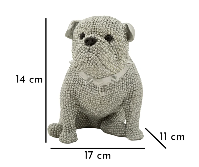Decorazione Cane Sparky 17x11x14 cm in Resina Argento