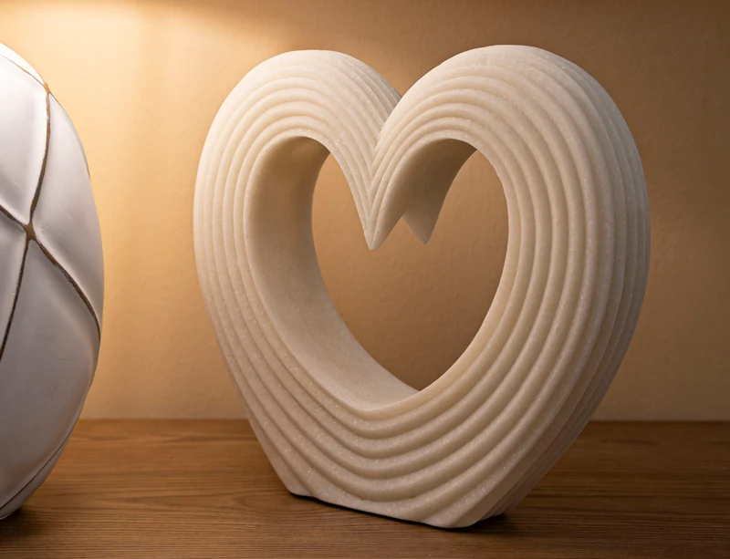 Decorazione Lovvy Quarzy 30x7x26 cm in Resina Bianco