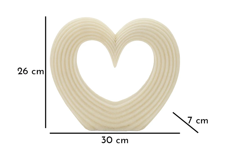 Decorazione Lovvy Quarzy 30x7x26 cm in Resina Bianco