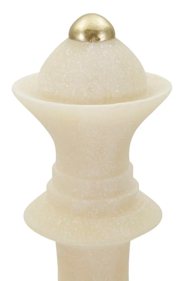 Decorazione Regina Quarzy Ø12x36 cm in Resina Bianco e Oro