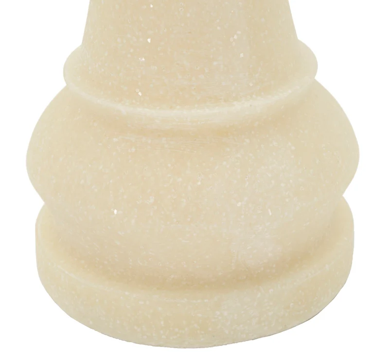Decorazione Regina Quarzy Ø12x36 cm in Resina Bianco e Oro