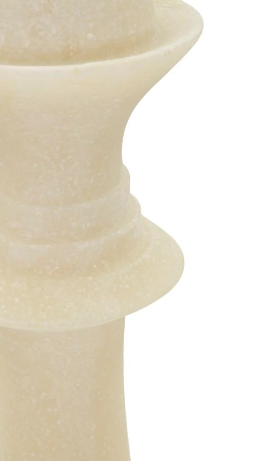 Decorazione Regina Quarzy Ø12x36 cm in Resina Bianco e Oro