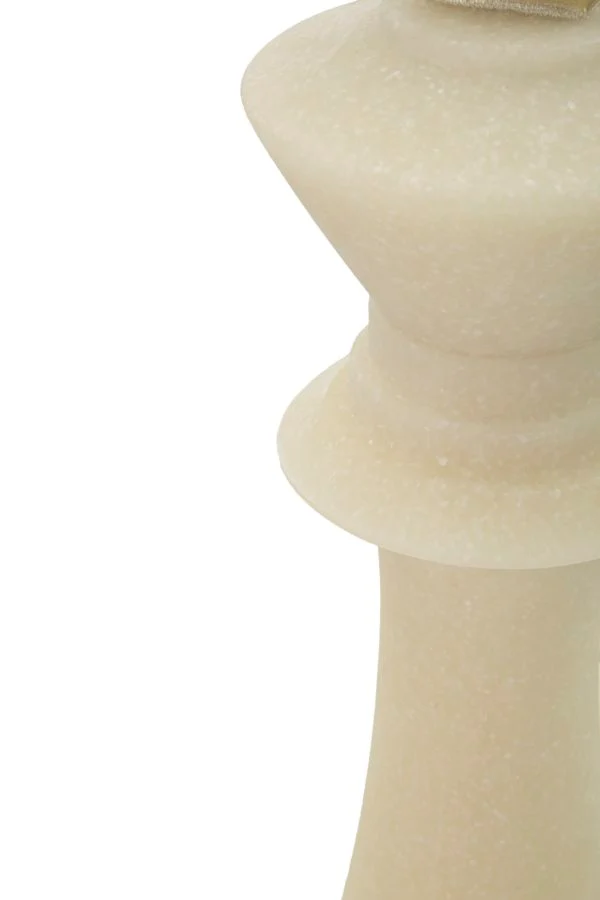 Decorazione Re Quarzy Ø13x41 cm in Resina Bianco e Oro