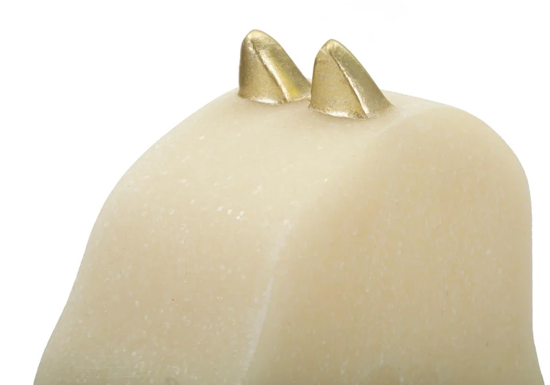 Decorazione Cavallo Quarzy 14x13x31 cm in Resina Bianco e Oro