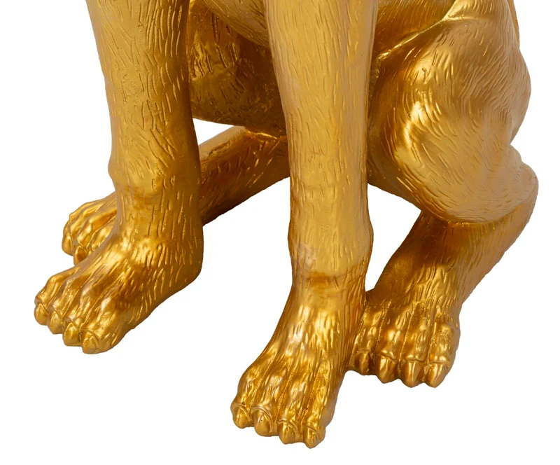 Decorazione Cane Pit Svuotatasche 27x51x74 cm in Resina e Metallo Oro