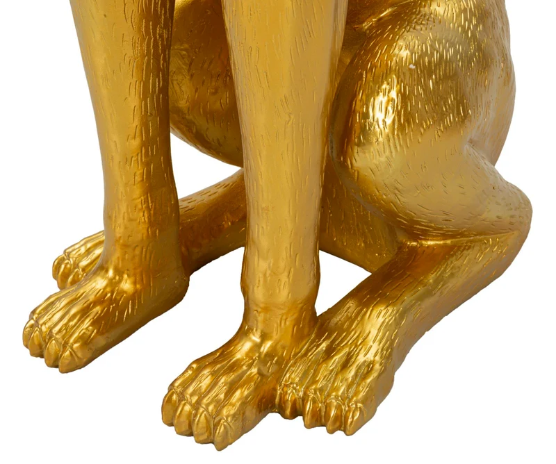 Decorazione Cane Pit Svuotatasche 30x64x91 cm in Resina e Metallo Oro