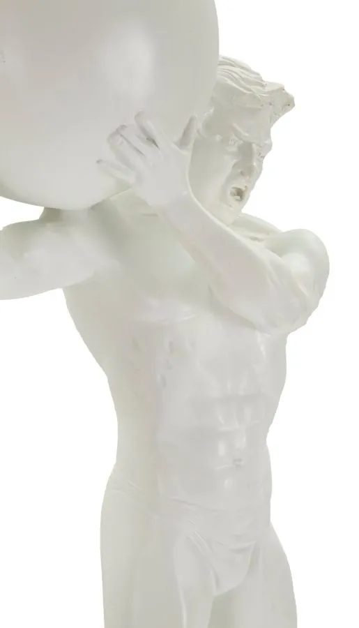 Statuetta Atlas 18x12,5x50 cm in Resina Bianco