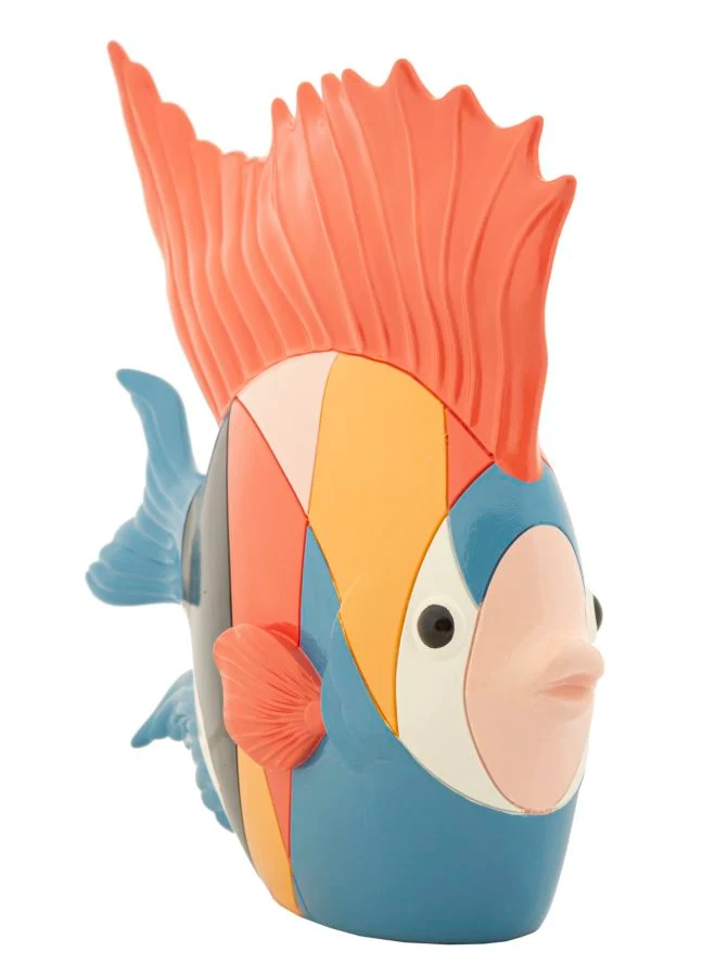 Decorazione Pesce Rubic 28x8x25 cm in Resina Multicolor