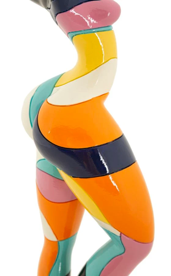 Decorazione Donnina Dance Rubic 12,5x10x38 cm in Resina Multicolor