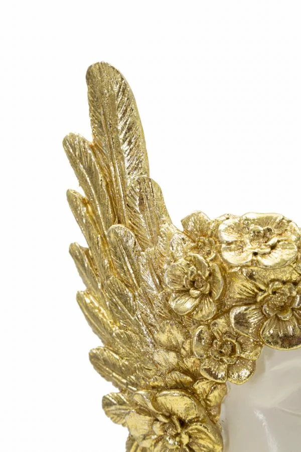 Scultura Athena 15x14,5x32 cm in Resina Bianco e Oro