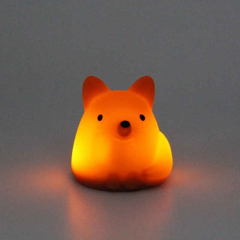 Luce Notturna Mini Volpe in Silicone 5 x 5 x 5 cm - Arancione