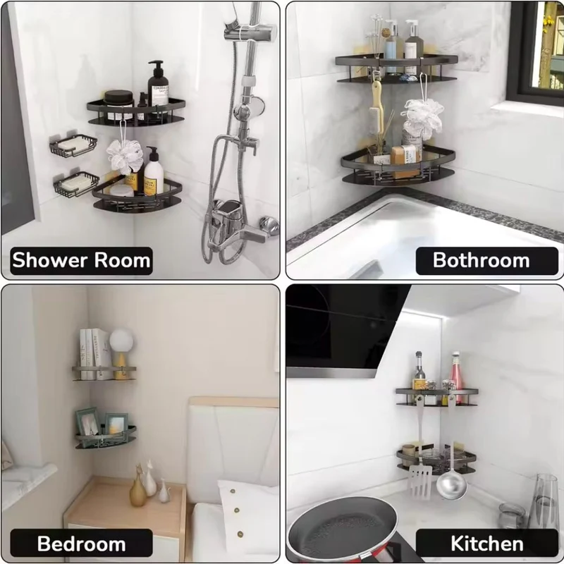 Corner Curved Shower Shelf Bathroom Organizer
