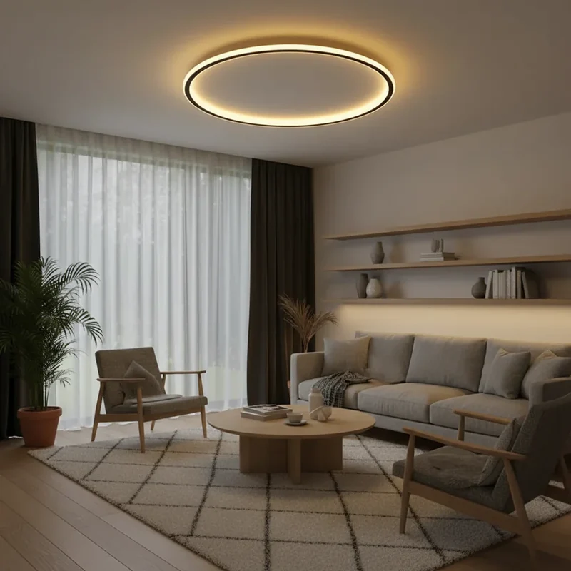 Round Scandinavian minimalist modern ceiling lamp
