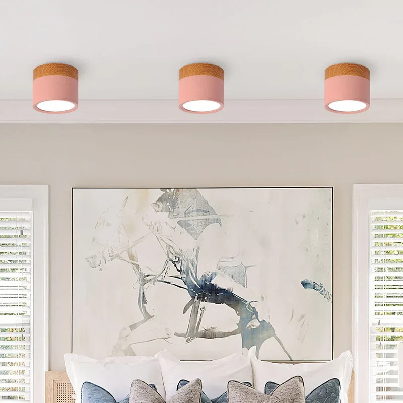 Slim compact Scandinavian surface-mounted ceiling lamp