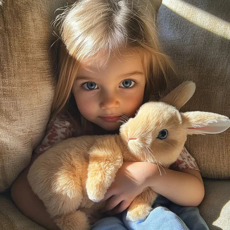 Interactive plush rabbit toy for children Movable rabbit