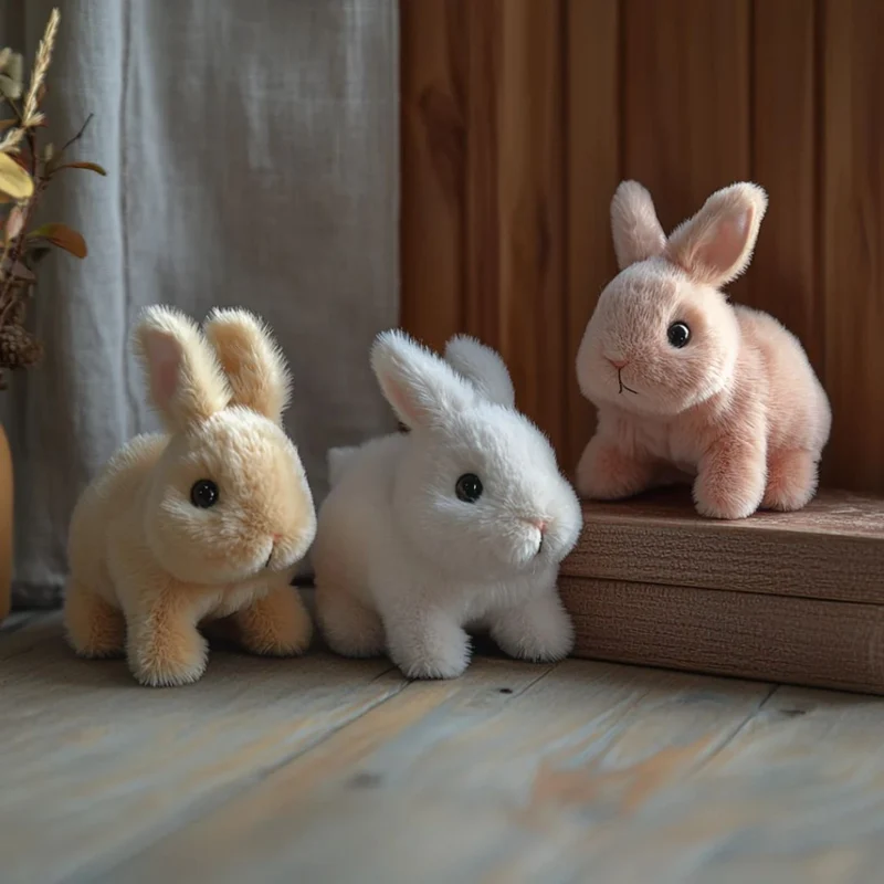 Interactive plush rabbit toy for children Movable rabbit