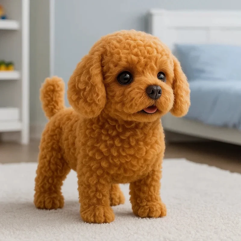 Interactive plush puppy with built-in sound and movement