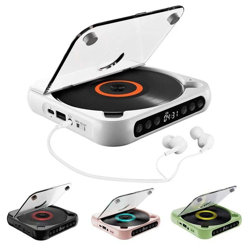 Draagbare CD Speler – Bluetooth 5.3, Oplaadbare Batterij & Compact Design