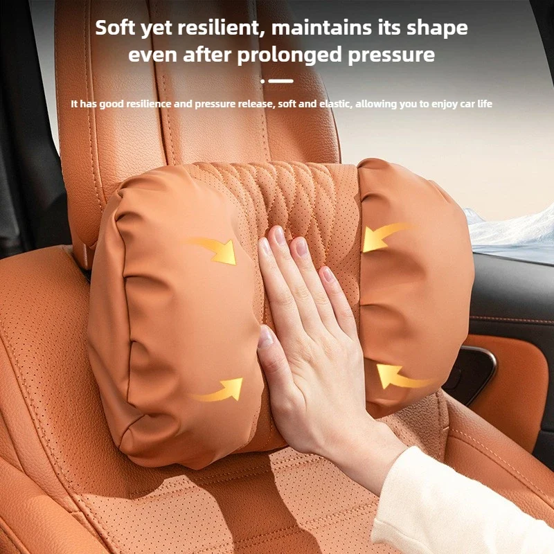 Hoofdsteun & Lendensteun Auto – Nappa-Look PU, Zachte Vulling & 2-Delige Set