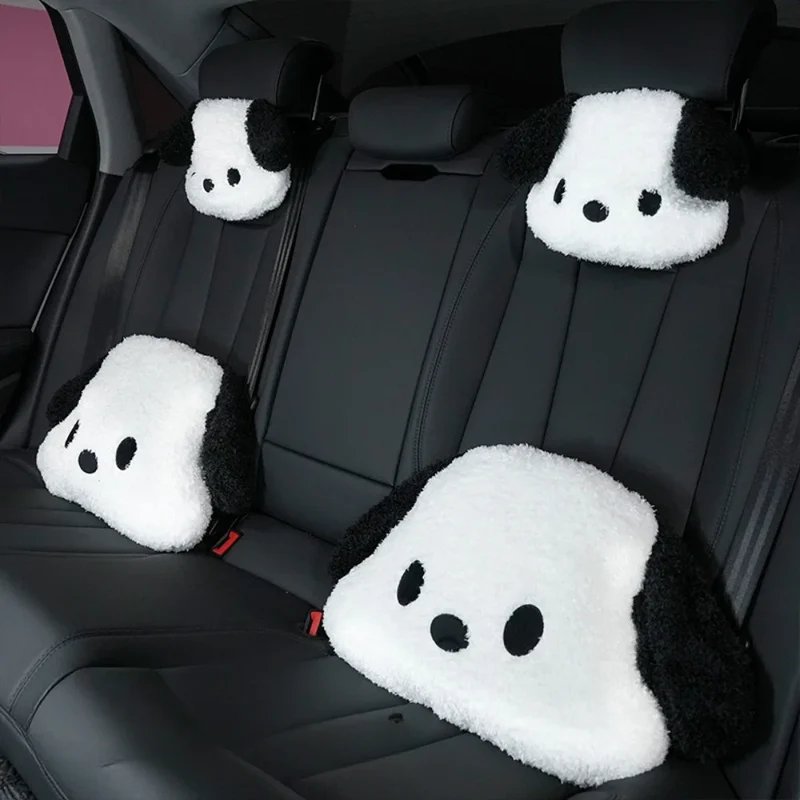 Pluche Auto Hoofdsteun of Rugkussen – Zacht Hondendesign