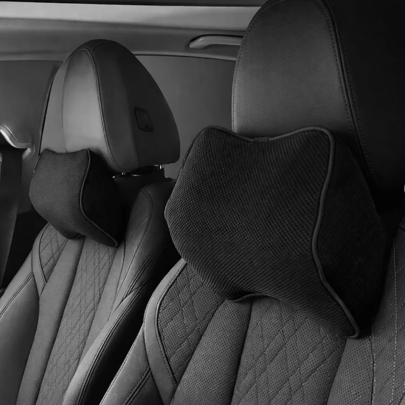 Auto Nekkussen & Rugkussen – Traagschuim Set met Verstelbare Band