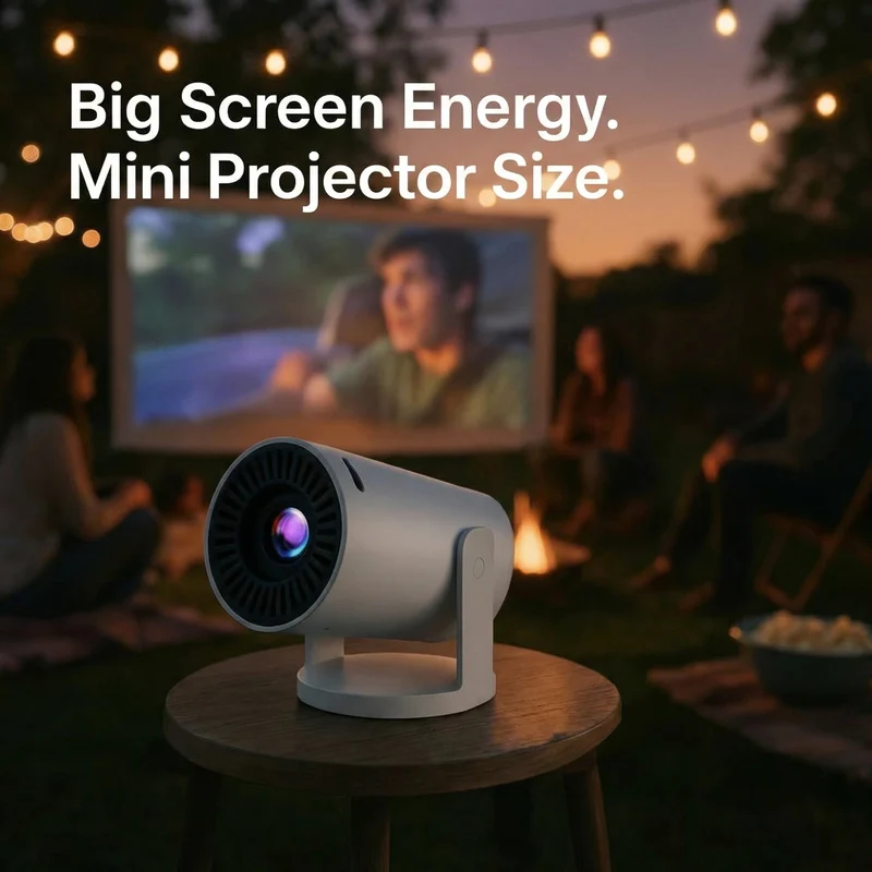 Mini Beamer – Draadloos Schermspiegelen, 1080p Ondersteuning & Ingebouwde Speaker