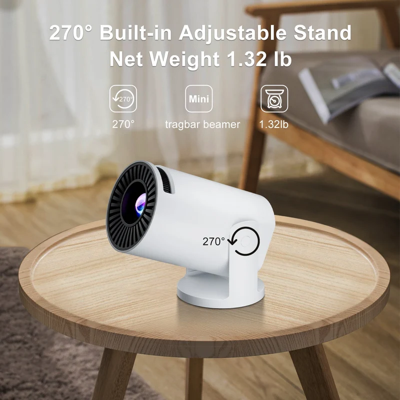Mini Beamer – Draadloos Schermspiegelen, 1080p Ondersteuning & Ingebouwde Speaker