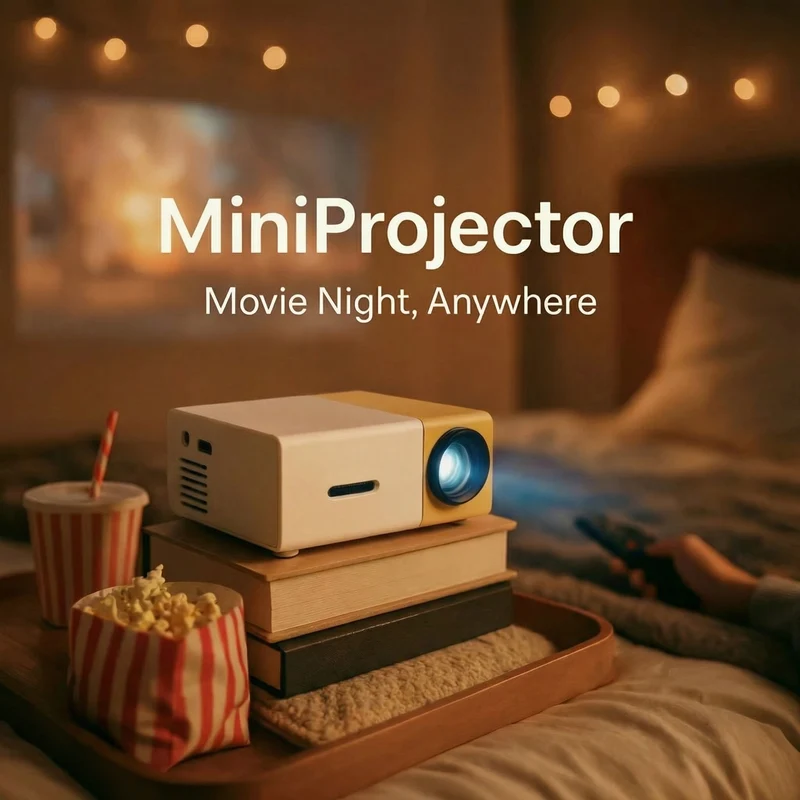 Mini Beamer – Compact Design, HD-weergave & HDMI/USB Aansluiting voor Thuis