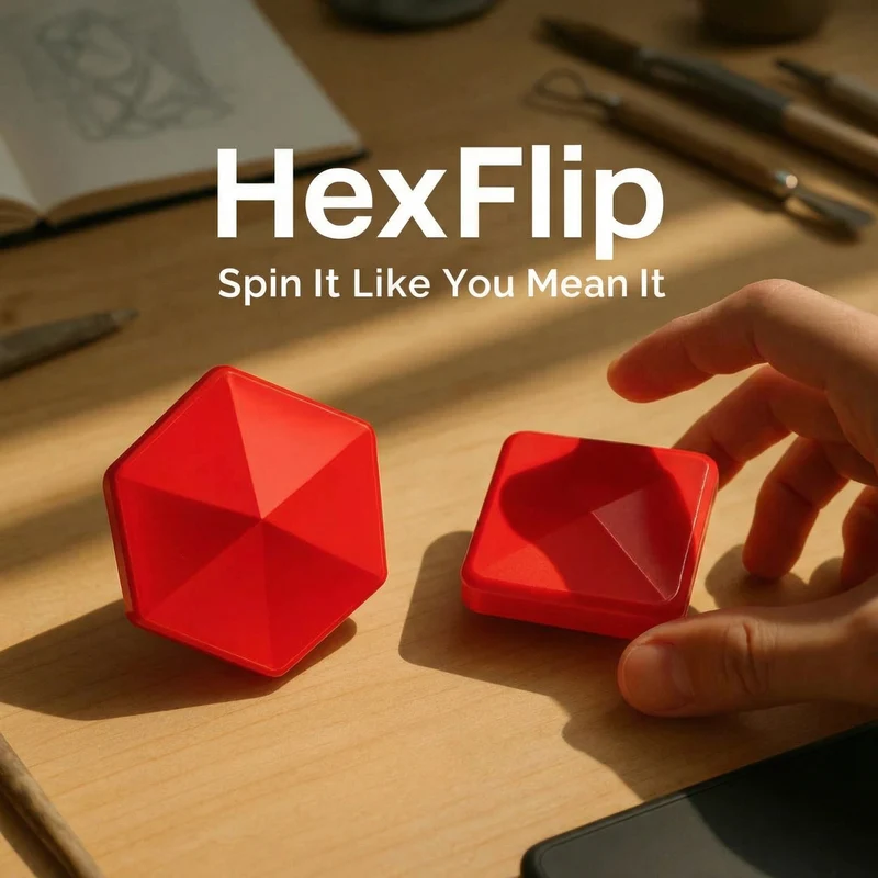 Fidget Flip Speelstuk – Verzwaard Metaal, Soepele Rotatie & Compact Formaat