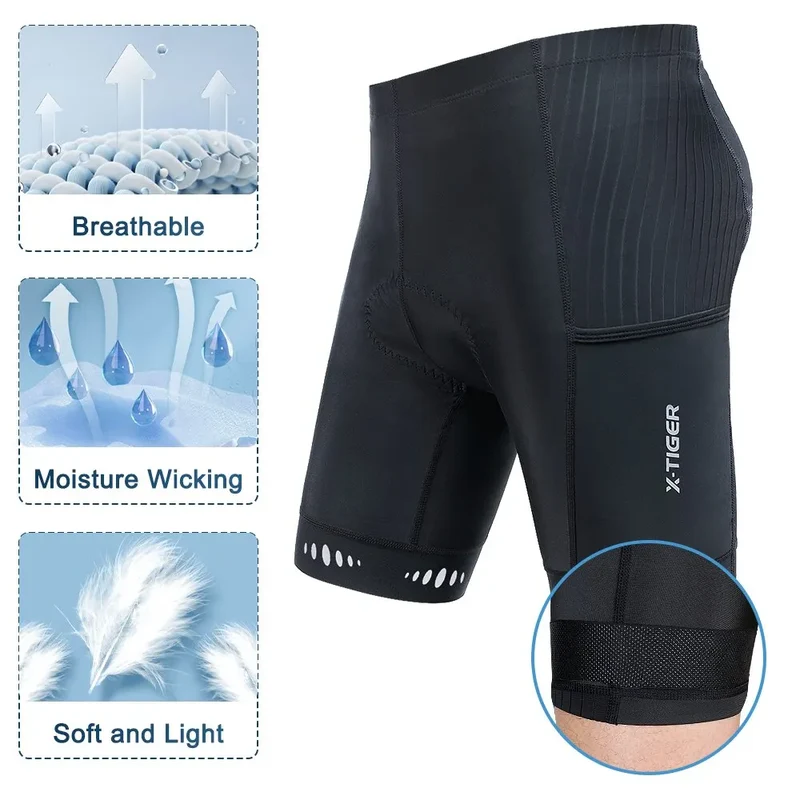 Fietsbroek Heren – 5D Gel Zitkussen & Reflecterende Details
