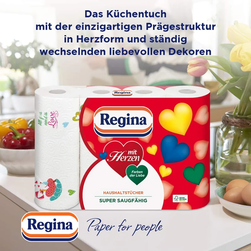 Regina con cuori, asciugam per la casa, 10x3 rot30