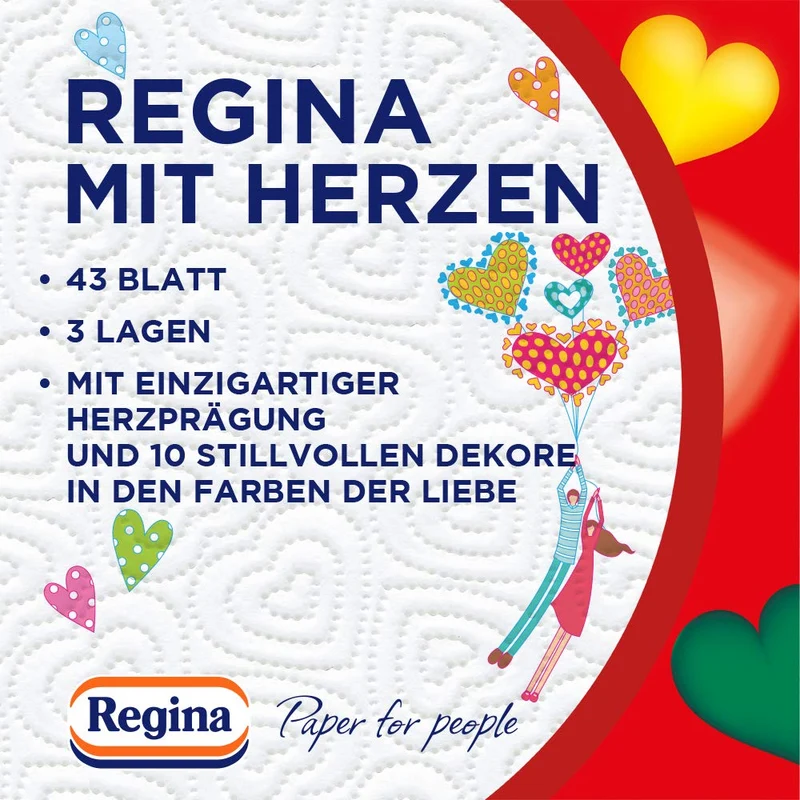 Regina con cuori, asciugam per la casa, 10x3 rot30