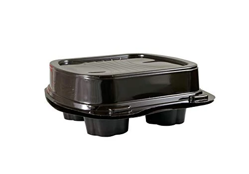 Vi.Pac 50 Contenitori KAFFEBox Pet caffè Asporto Bicchierini Caffe Confezioni plastica Coperchio Termici Trasporto Bar Coffee (4 caffè)