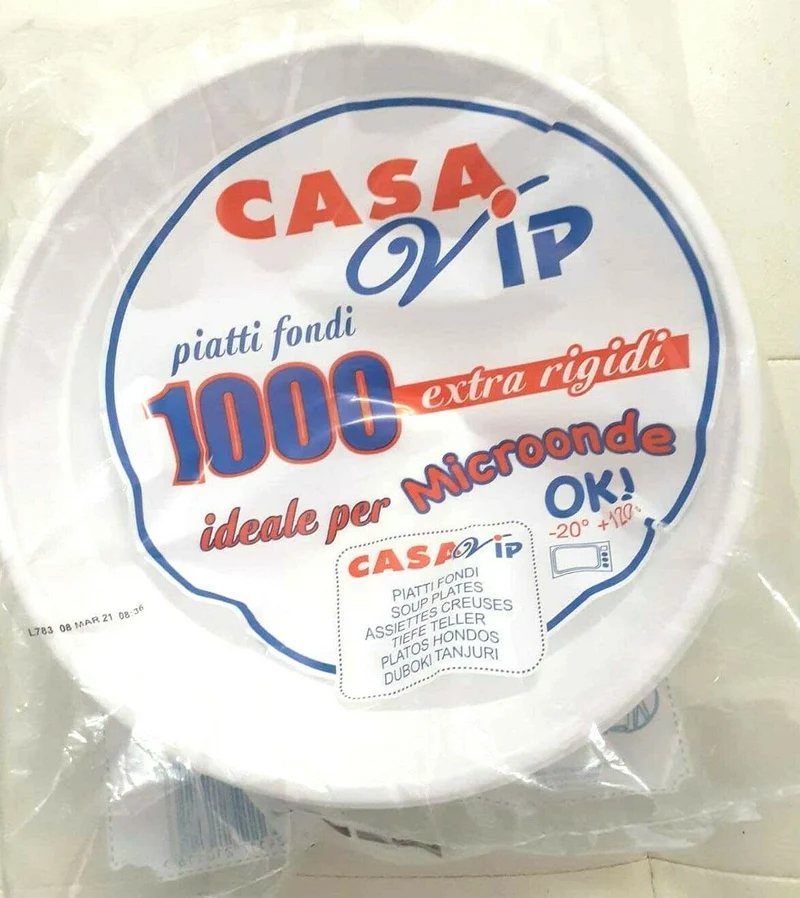 1750 PIATTI DI PLASTICA MONOUSO PIATTO FONDO 50 CONFEZIONI DA 35 CASA VIP Resist