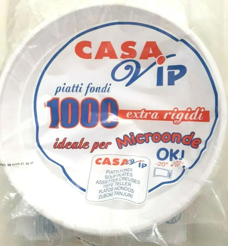 1750 PIATTI DI PLASTICA MONOUSO PIATTO FONDO 50 CONFEZIONI DA 35 CASA VIP Resist