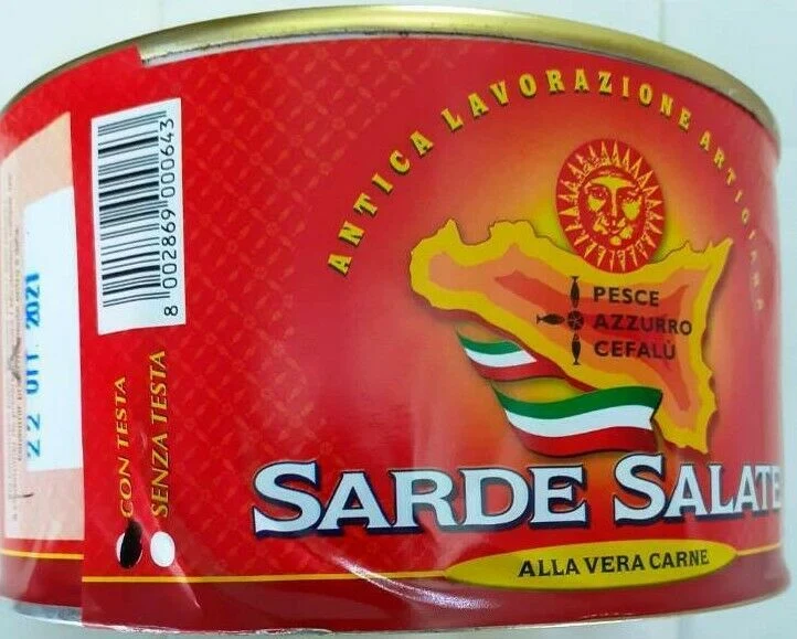 FILETTI DI SARDE SALATE PESCE AZZURRO CEFALU' SICILIANE ANT.LAVORAZ. ARTIGIANALE