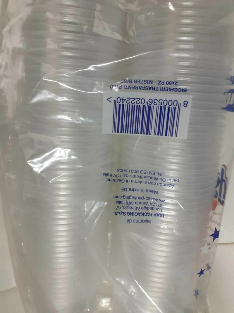 1500 BICCHIERI DI PLASTICA 160cc 1000 Monouso TRASPARENTI