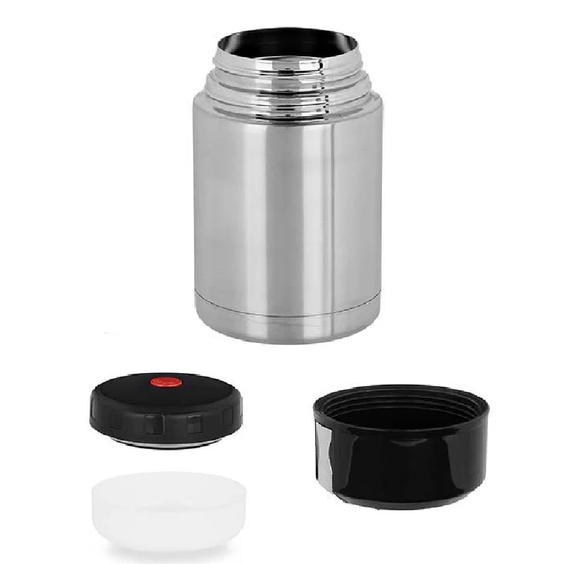 Thermos Porta Pranzo Acciaio Inox 1 Litro con Maniglia Tappo a Vite e Valvola