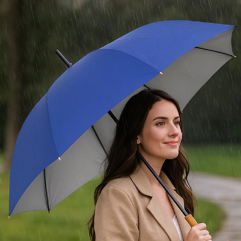 Kit 4 Ombrelli Uomo Donna Automatici Antivento Tessuto Duplex per Pioggia e Sole