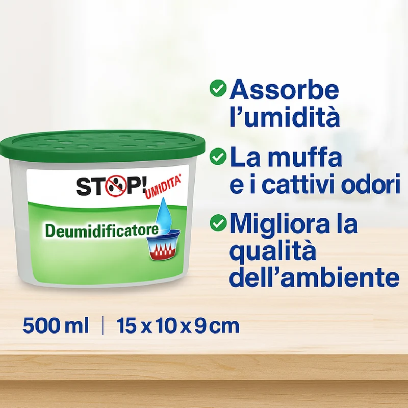 6pz Deumidificatore Portatile 500ml contro Muffa Assorbi Umidità Muschio Bianco