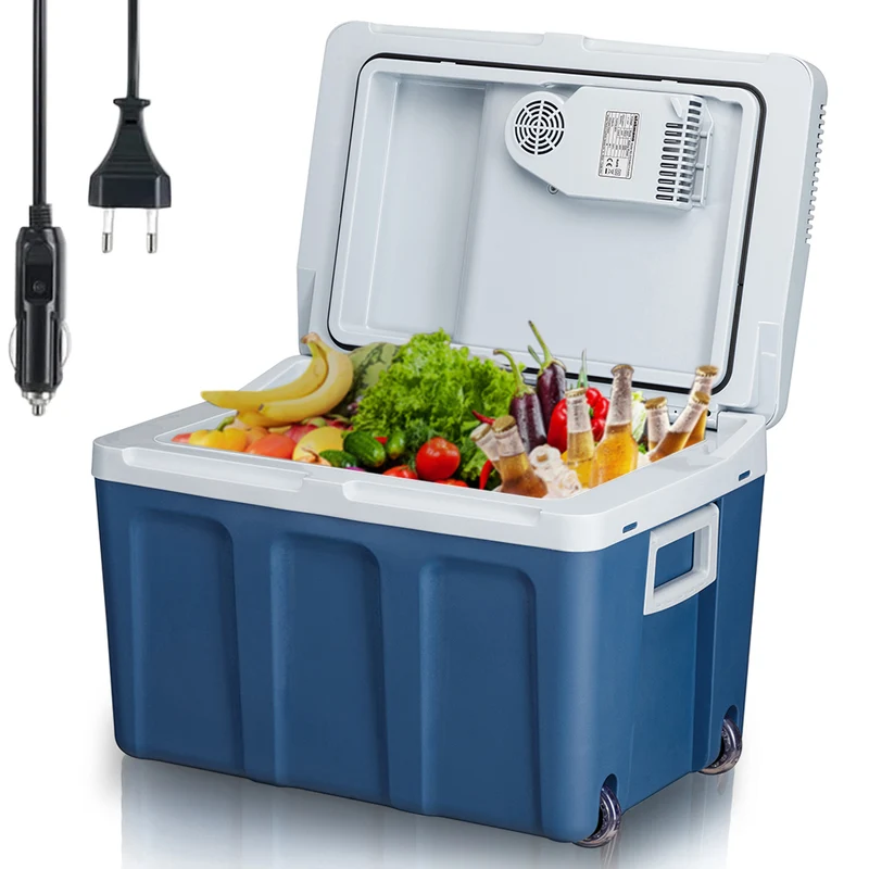 Frigorifero Elettrico Portatile 40L Caldo e Freddo Grigio Spina 230V e 12V Blu