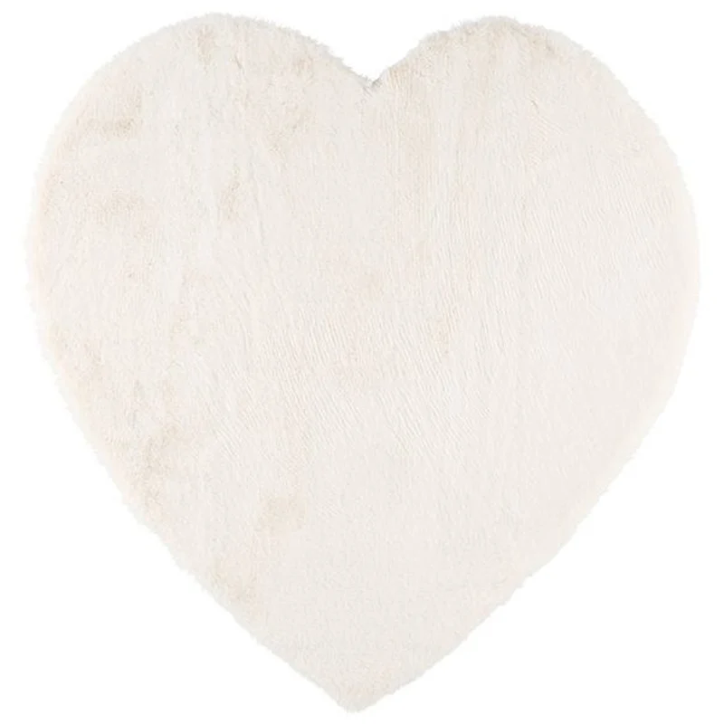Tappeto per Interni a Forma di Cuore 80x80 cm Tappetino Bianco da Cameretta