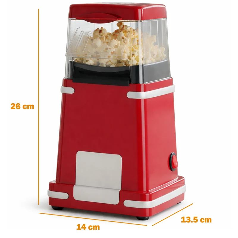 Macchina per Popcorn ad Aria Calda Potenza 1200W Salvaspazip Pronti in 3 Minuti