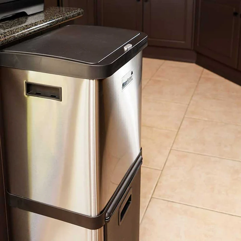 Cestino Spazzatura Con Pedali in Acciaio Inox Pattumiera per Differenziata
