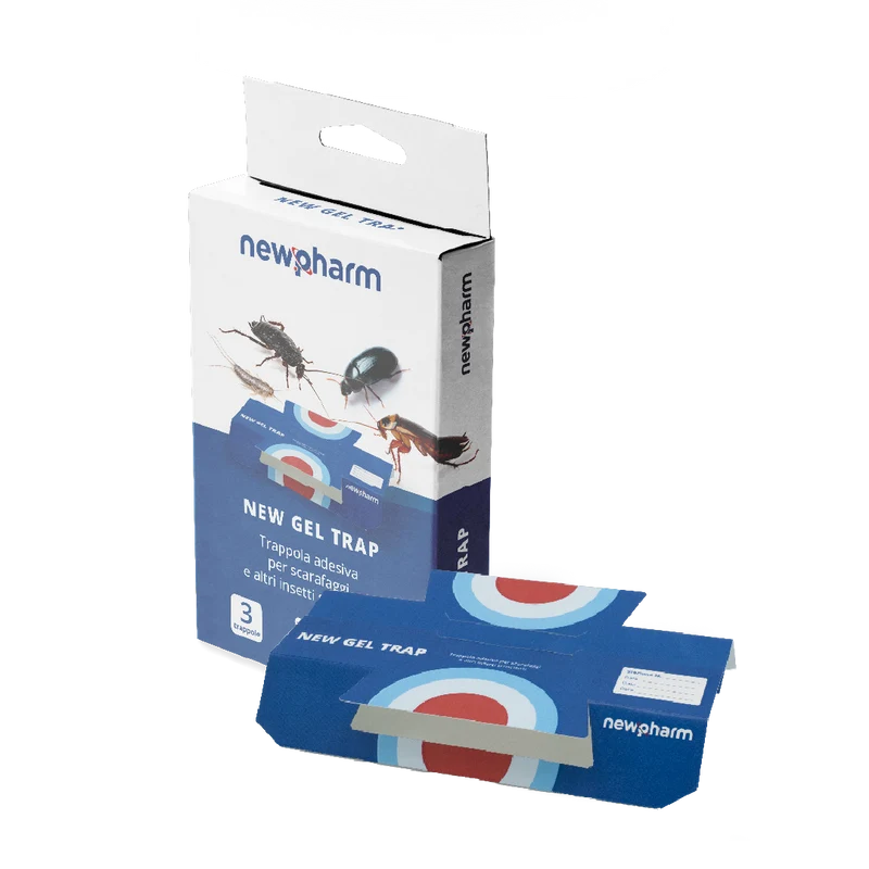 Trappola adesiva per blatte e insetti striscianti Newpharm New Gel Trap kit 3 trappole