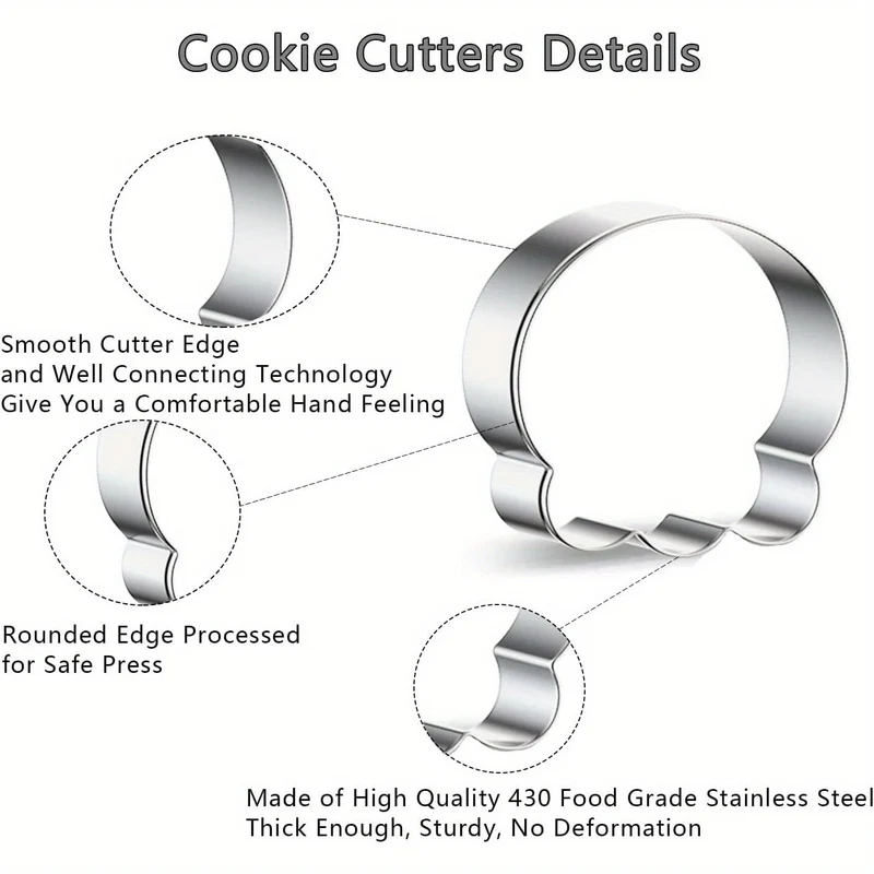 Halloween Steel Cookie and Biscuit Cutters, 7 Shapes: Pumpkin, Skull, Ghost